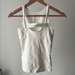Armani Exchange White Fitted Cut Out Tank Top